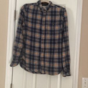 Denim & Flower Blue and Orange Checkered Shirt